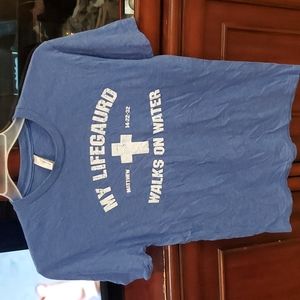 3 / $10 Graphic tee. Short sleeve. Cotton. Medium. Blue